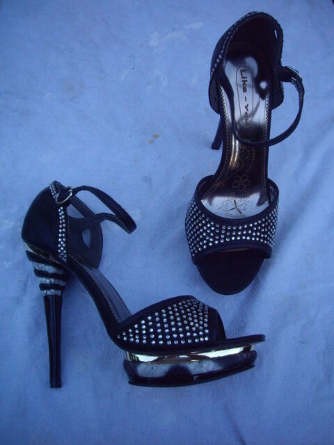 Escarpins Noir � brillants pt38 talons 12cm-neuf 18 Bouxwiller (67)