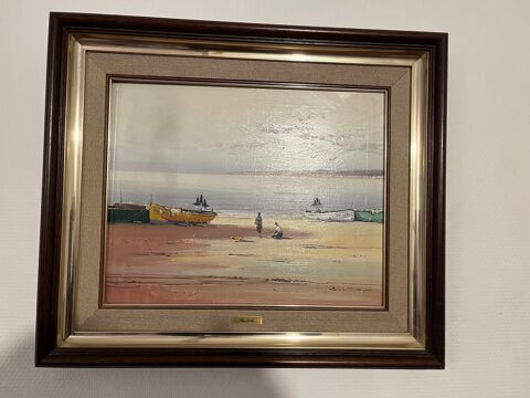   P�cheuses en bord de mer   peinture � l'huile sign� BASTID Neuilly-sur-Seine (92)