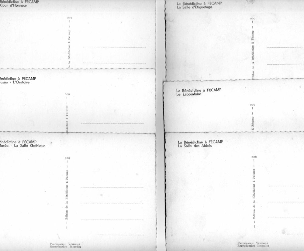 6 cartes postale sur la B&eacute;n&eacute;dictine &agrave; F&Eacute;CAMP. 