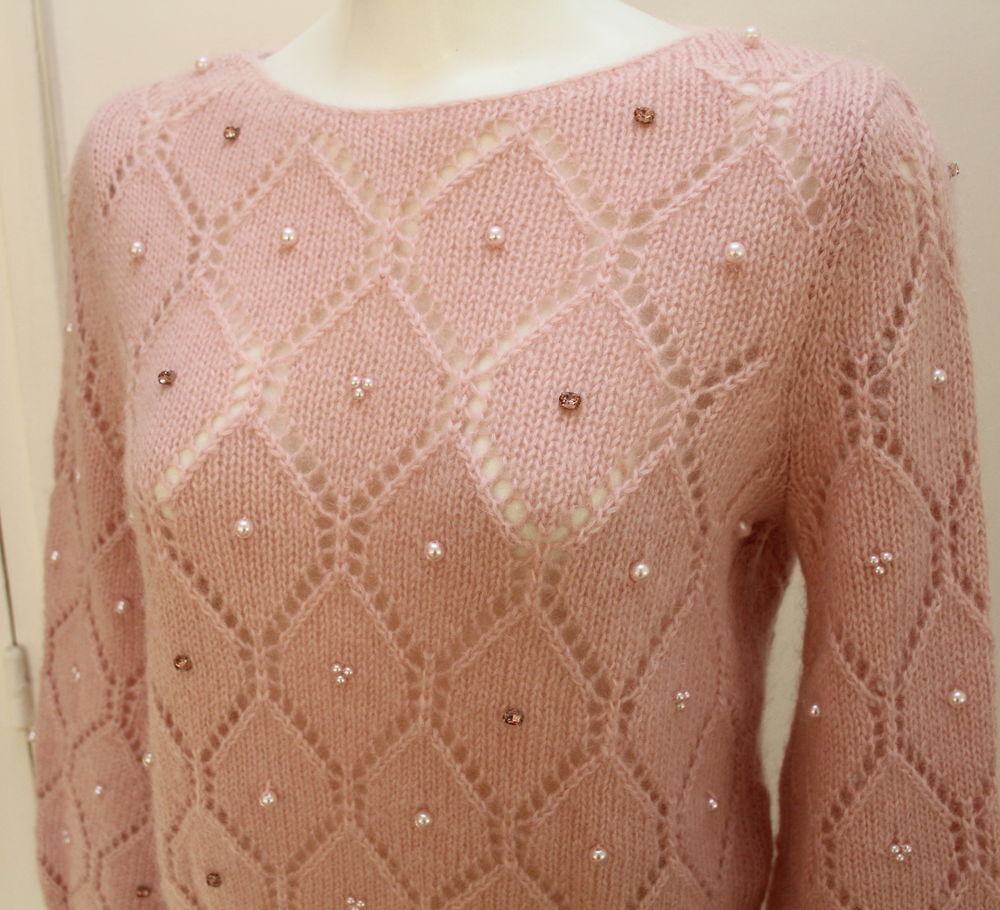 Pull mohair perles et strass rose SEZANE T.S soit 36/38 Fr Vêtements