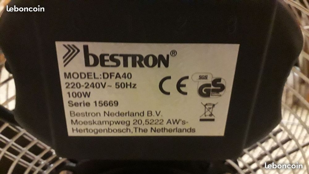 Ventilateur BESTRON DFA40 neuf. Electroménager