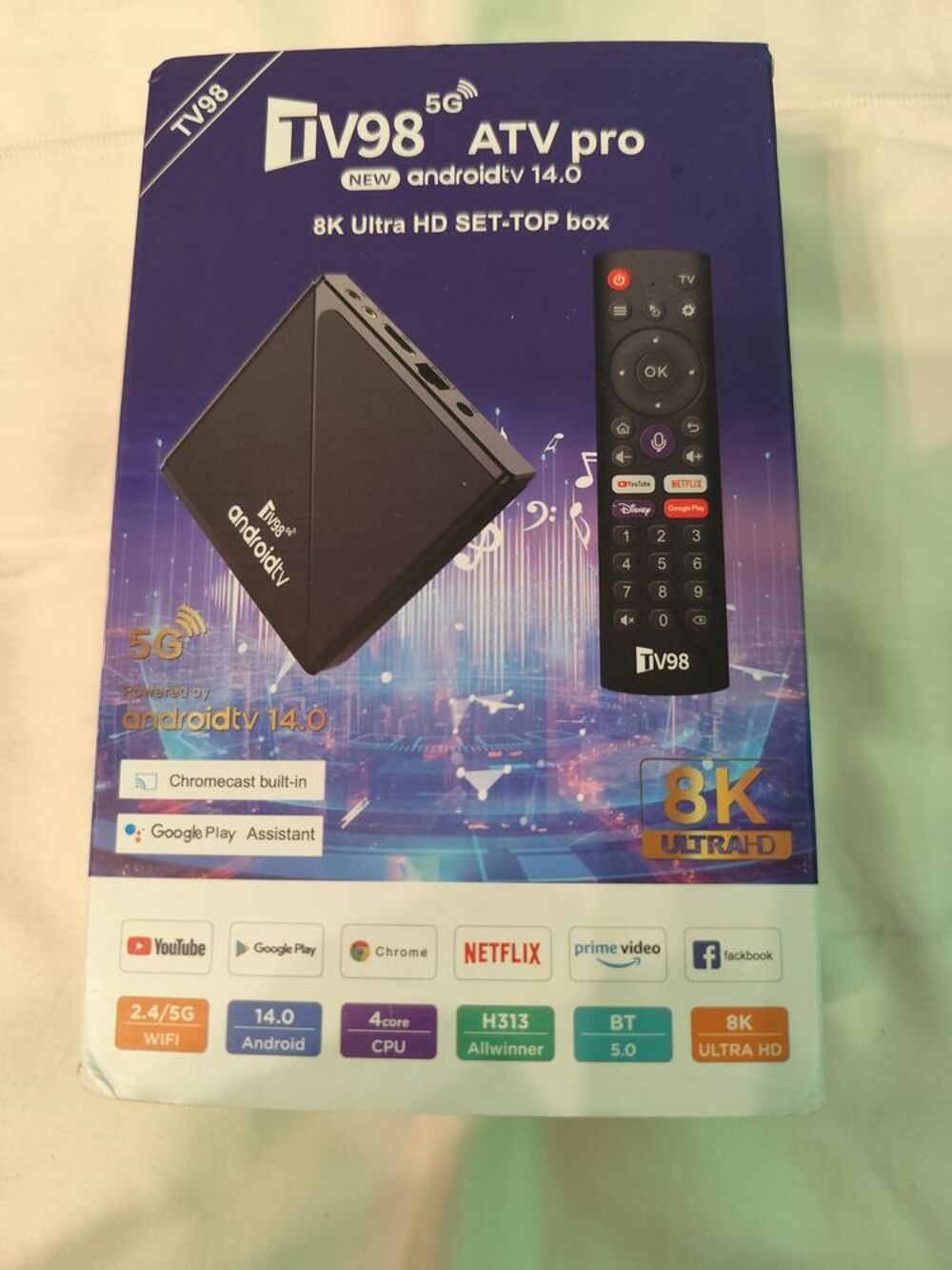 Bo&icirc;tier Smart TV 98 8K 16Go Photos/Video/TV