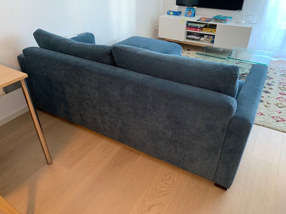 Canap&eacute; 3 places bleu HOME SPIRIT Meubles
