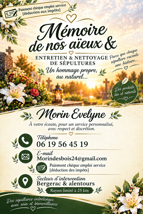 M&eacute;moire de nos a&iuml;eux.
Nos sepultures raconte une histoire 0 24100 Bergerac