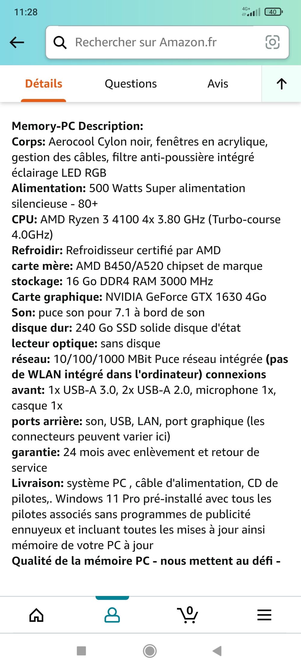 Pc Gamer AMD Ryzen Matériel informatique
