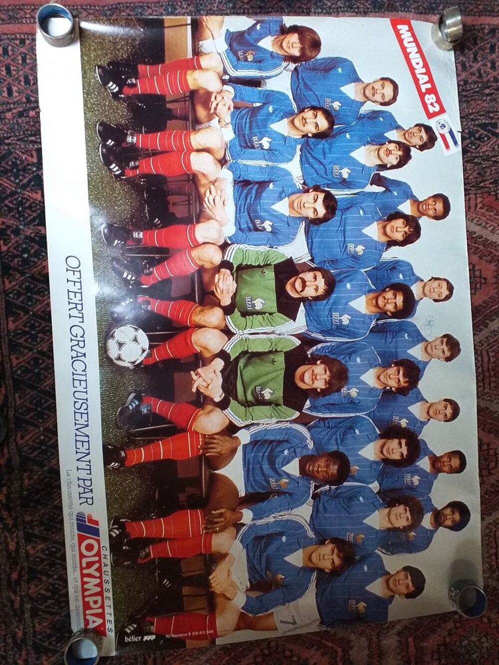 Poster equipe de France de foot 1982 