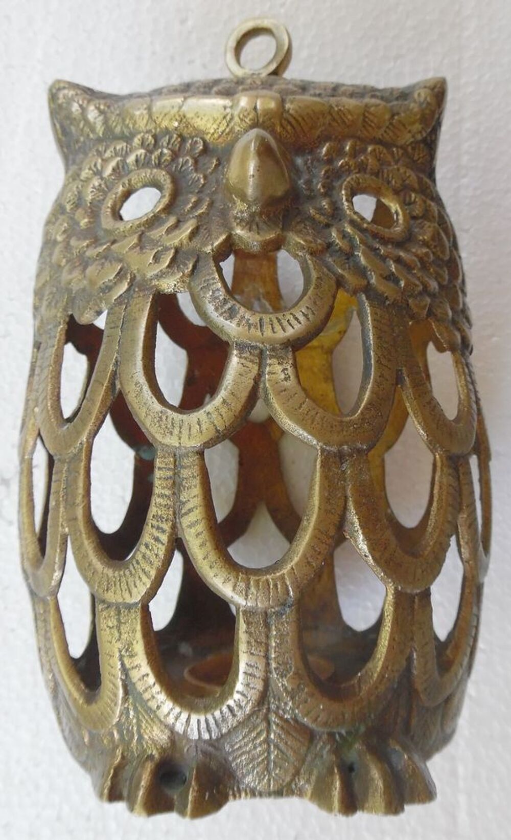 Hibou Bougeoir photophore en laiton ou en bronze collector Décoration