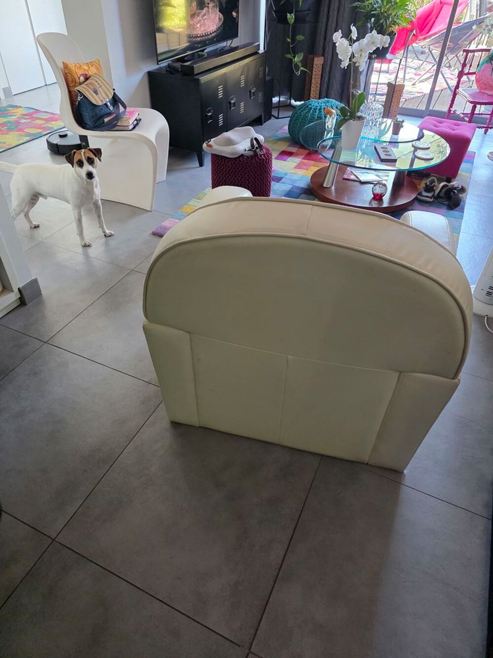 Fauteuil en cuir blanc Marylin Monroe Meubles