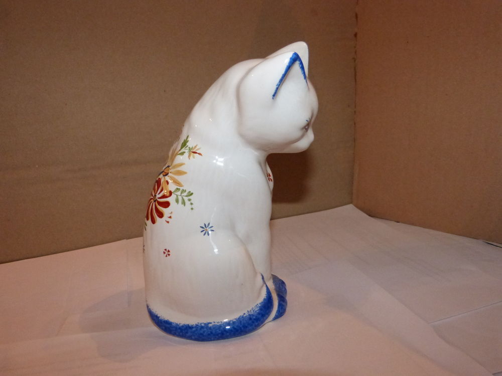JOLI CHAT FAIENCERIE CROQUER QUIMPER FRANCE 
