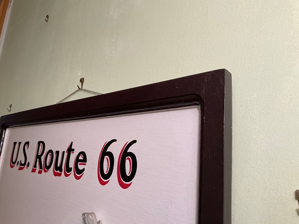 TABLEAU BOIS VINTAGE ROUTE 66 Décoration
