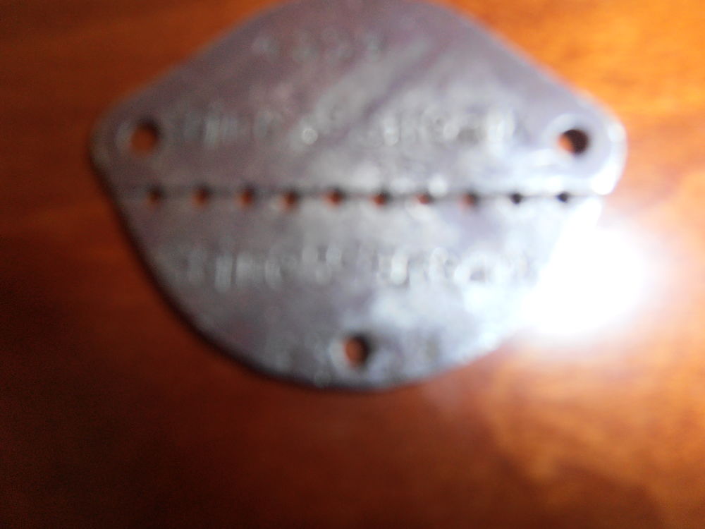 V&eacute;ritable plaque militaire (28a) 