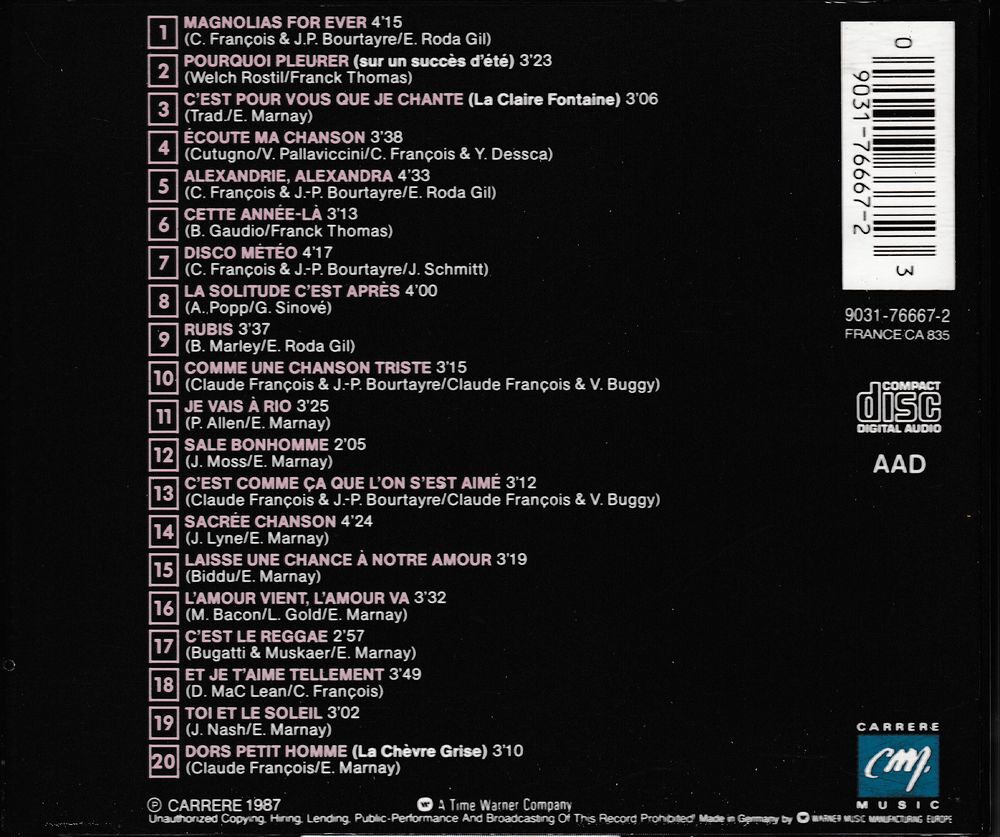 CD Claude Fran&ccedil;ois 10 Ans D&eacute;j&agrave; CD et vinyles
