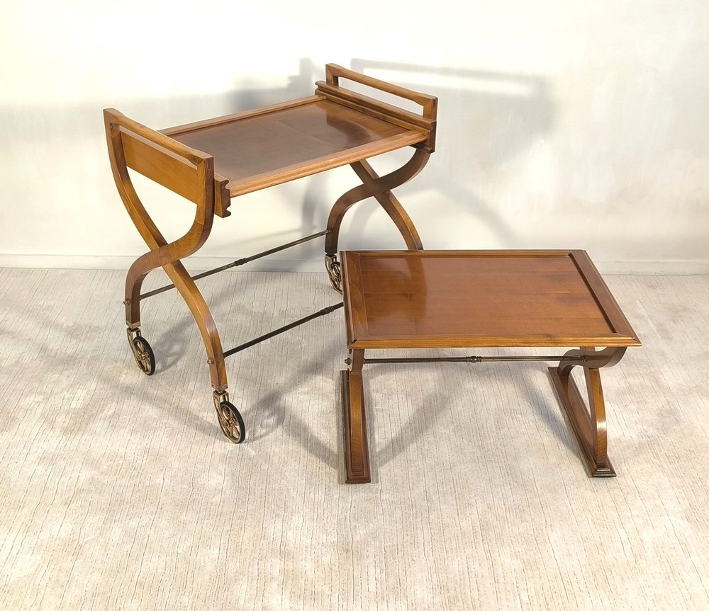 Belle paire de tables vintage en teck ? Desserte roulante Meubles