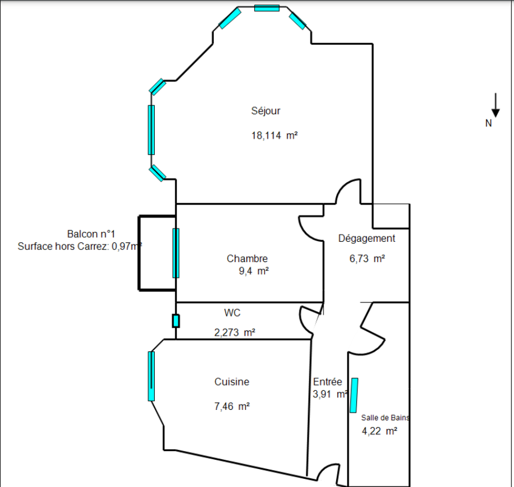 Location Appartement T2 dans immeuble classé bas Gairaut Nice