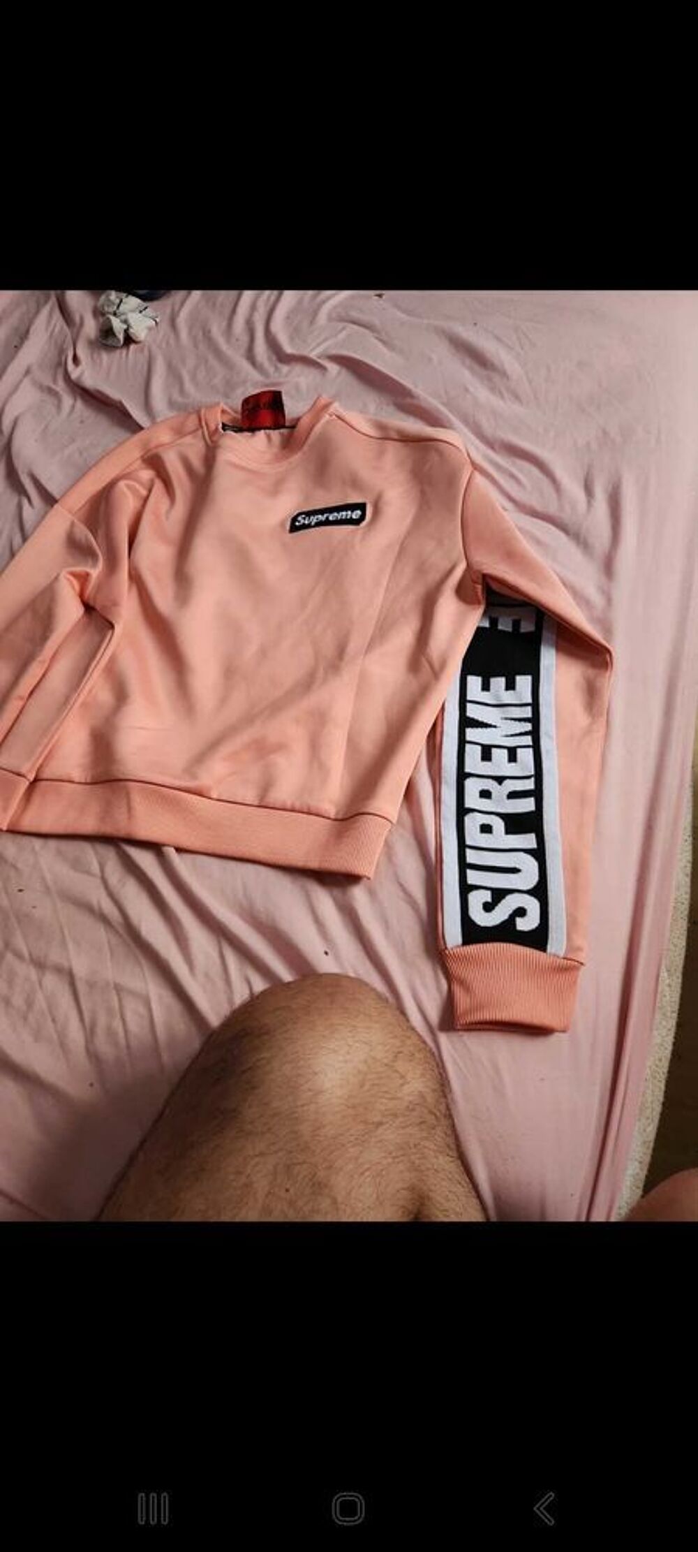 Supr&ecirc;me grip sweat top manche longue rose pale taille S Vêtements