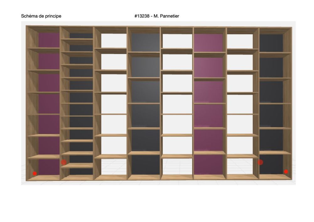 Biblioth&egrave;que contemporaine (d&eacute;j&agrave; d&eacute;mont&eacute;e) L 430 x H 250 Meubles