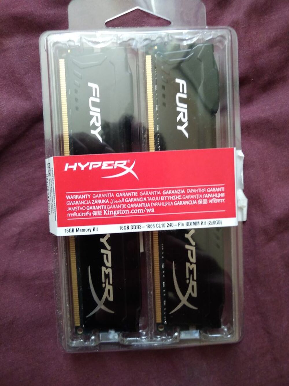 HyperX FURY Black 16Go DDR3 (HX318C10FBK216)
Matériel informatique
