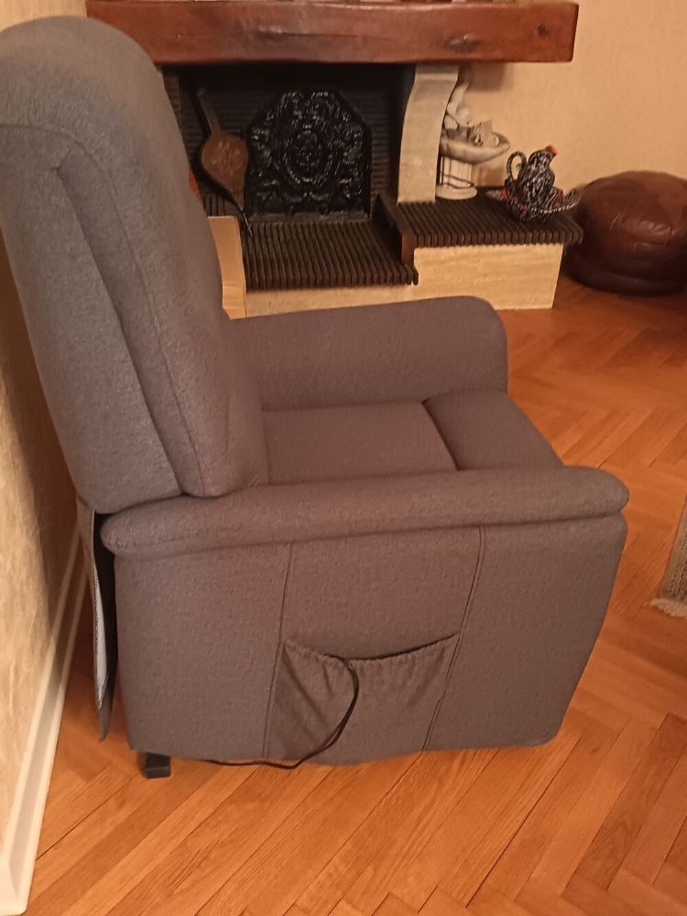 ALTOBUY Fauteuil Relax Et Releveur Electrique Tissu Gris Meubles