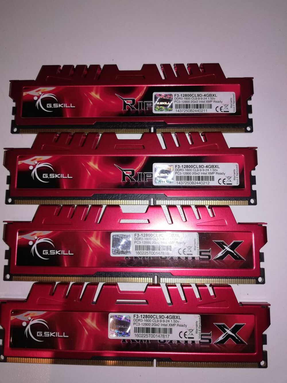 Ram DDR3 G-SKILL RIPJAWS 4x2GB PC12800 1600 Mhz Matériel informatique
