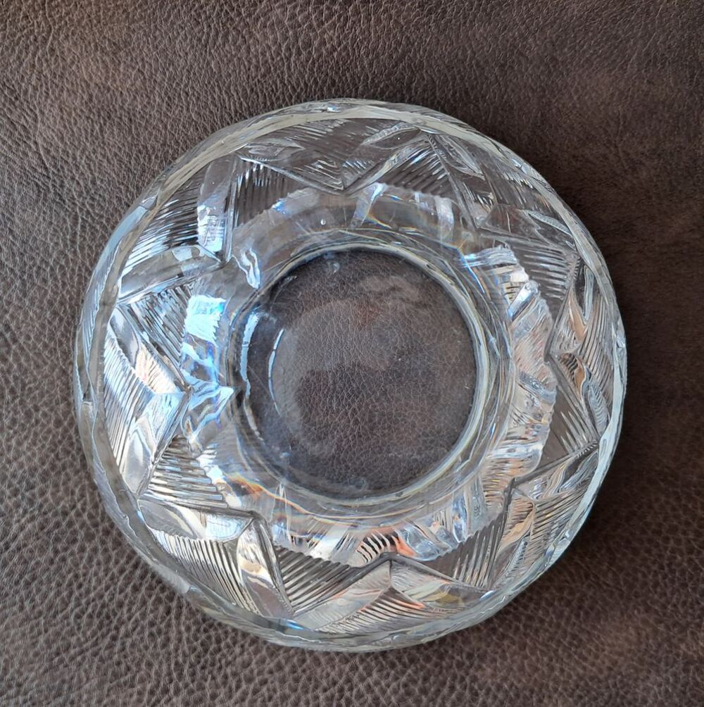 pot &agrave; biscuits vintage en verre cisel&eacute; motifs g&eacute;om&eacute;triques Décoration