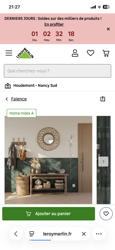 Carrelage SALLE DE BAIN Faïence Neuves-Maisons (54)