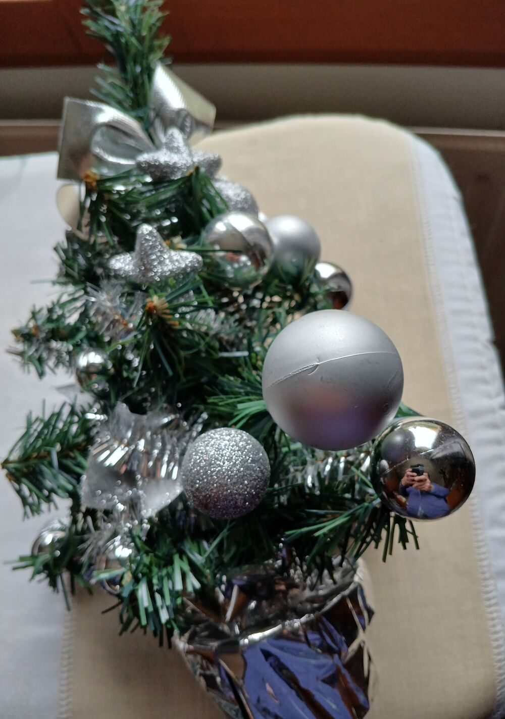SAPIN DE NOEL ARTIFICIEL MINIATURE DECORE ARGENT Décoration