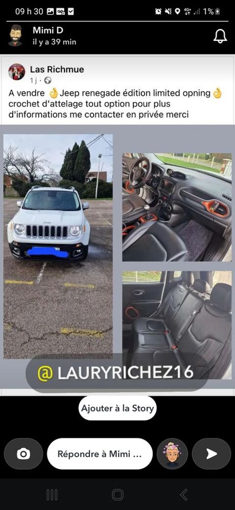 Jeep Renegade 1.6 I MultiJet S&S 120 ch Limited 2014 occasion Dieppe 76200