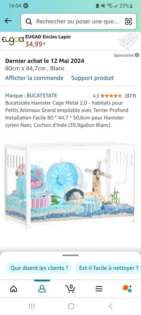 cage pour rongeur taille 80x44,7x50,6 100 93190 Livry-gargan