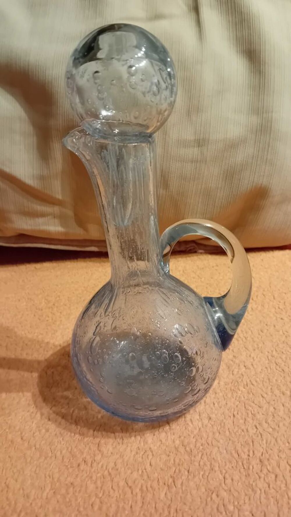 PICHET FLACON VERRE DE BIOT AVEC BOUCHON Décoration
