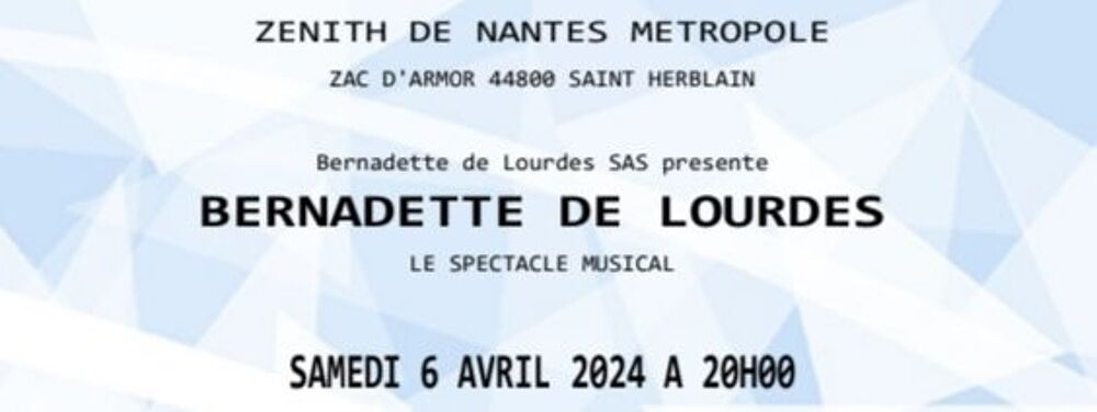2 places Bernadette de Lourdes Billetterie