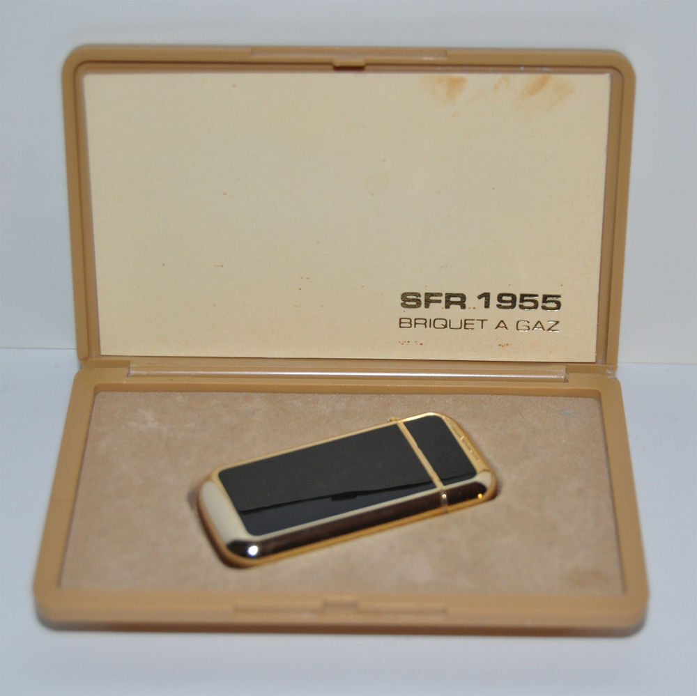 Briquet &agrave; gaz SFR 1955 laqu&eacute; noir rechargeable 