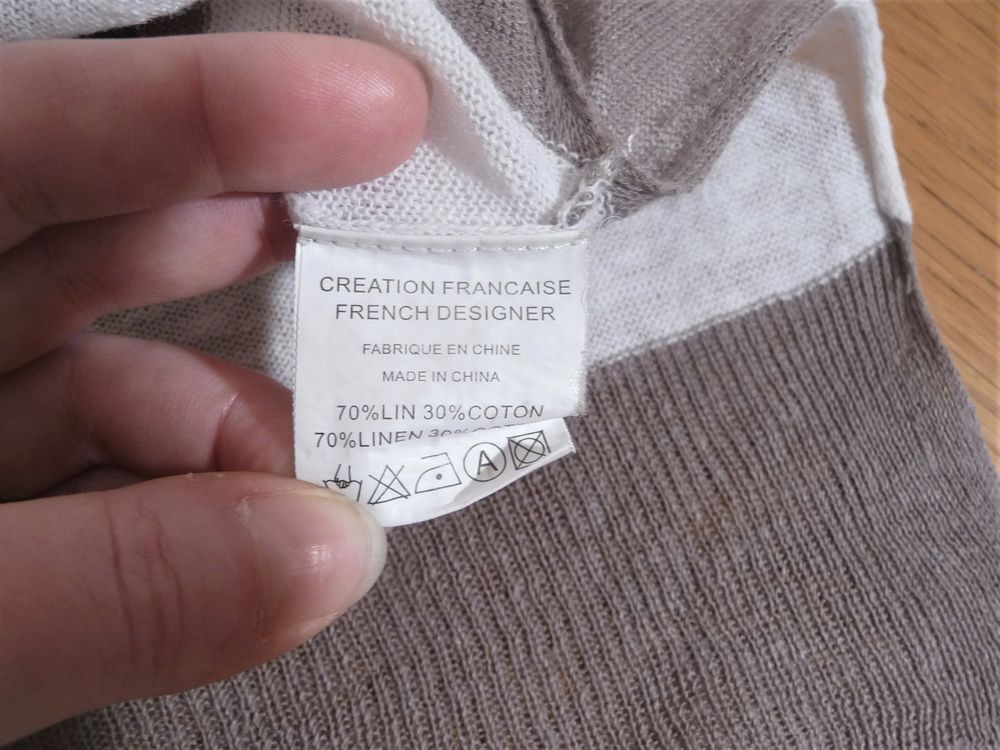Tunique/ Tee Shirt Beige &agrave; Rayures Blanc- Autre Chose Vêtements
