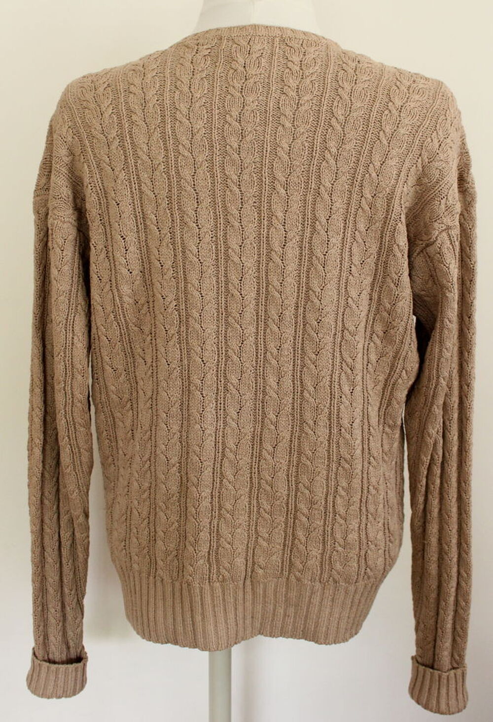 Pull torsad&eacute; soie tricot&eacute; main POLO RALPH LAUREN T.L Vêtements