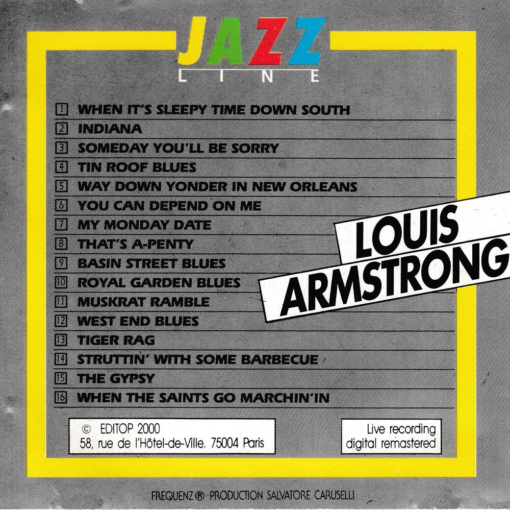 CD Louis Armstrong Jazz Line Enregistrement Public (51-56) CD et vinyles