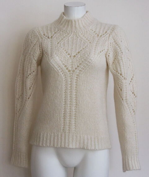 Pull ajour� blanc BA&SH T.1 70 Issy-les-Moulineaux (92)