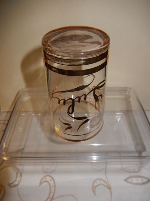 ANCIEN VERRE avec dorures,   LULU   12 Royan (17)