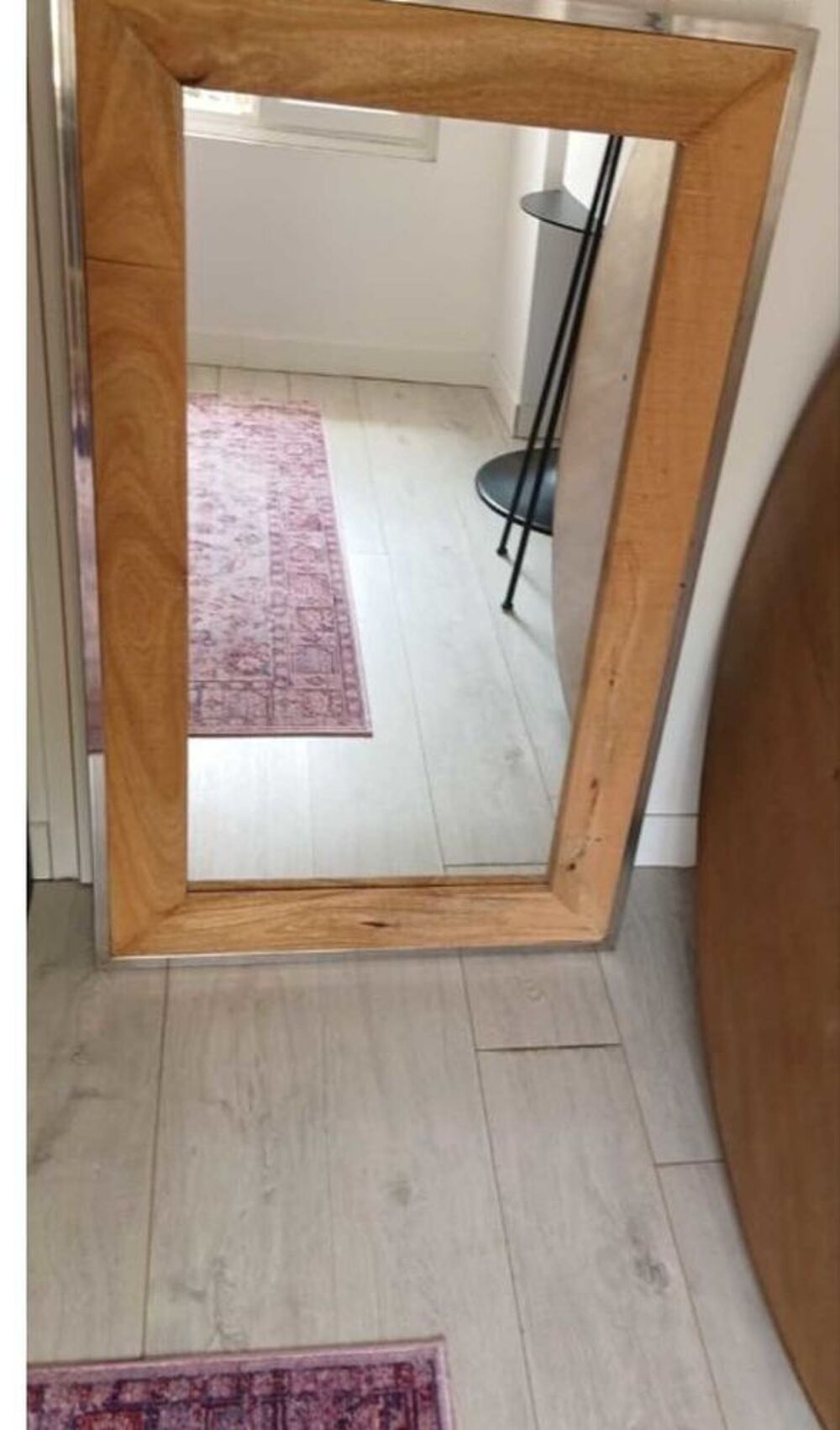 Miroir en bois et acier argent&eacute; Meubles