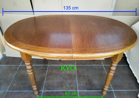 Table manger extensible ovale rallonges chne bois vintage 275 Foncine-le-Haut (39)