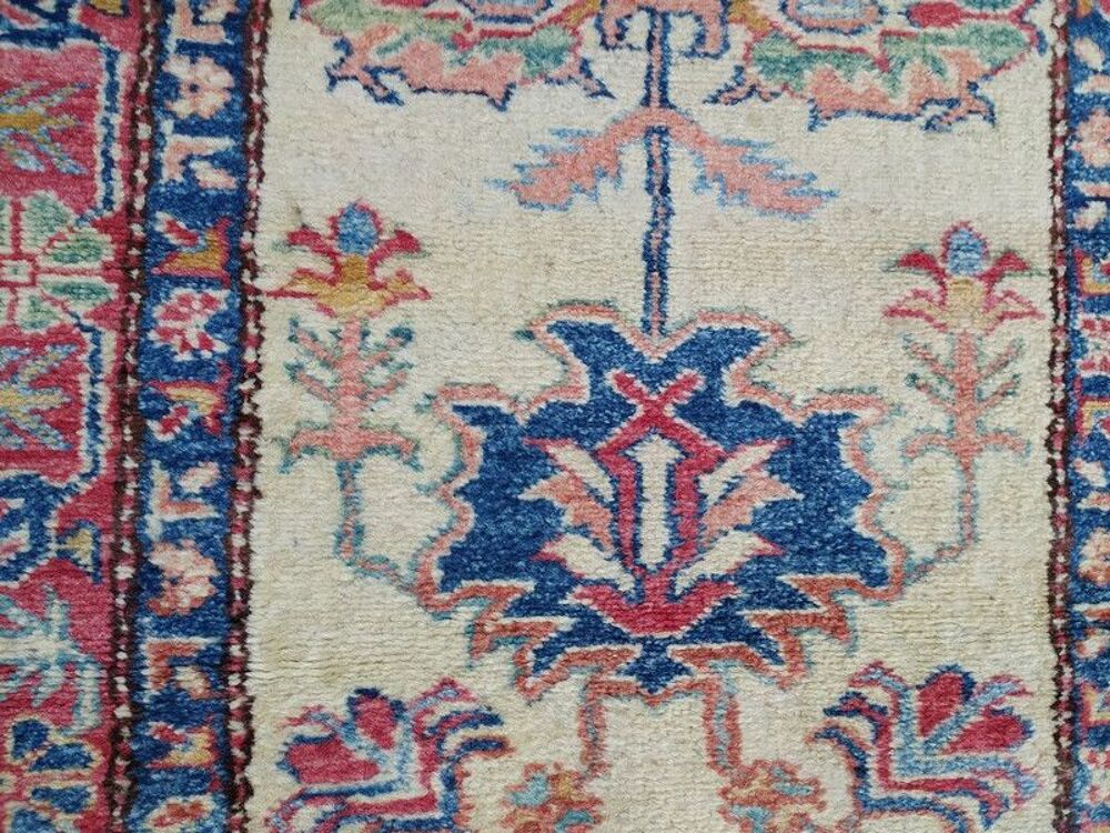 Ancien Tapis Afghan Kazak Laine Fait Main. Décoration