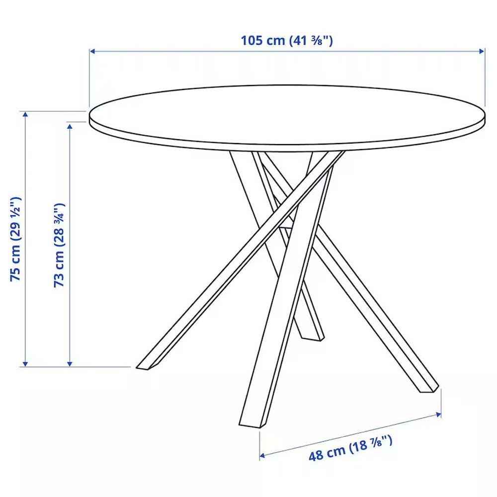 Table noir marbr&eacute;, 105 cm MARIEDAMM IKEA Meubles