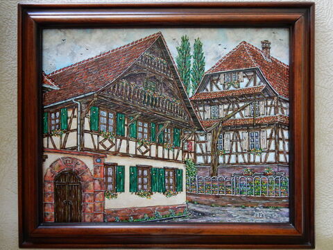 Peintre amateur : Tableau  maisons alsaciennes 35 Bischwiller (67)
