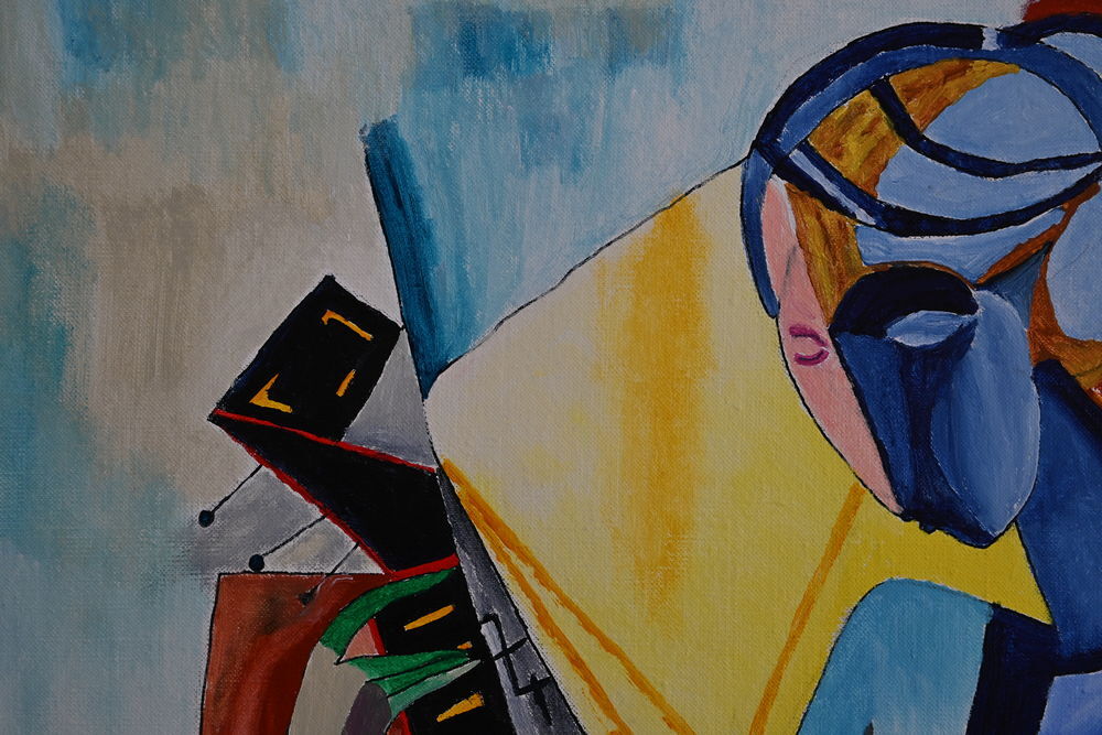 Tableau acrylique sur toile - La musicienne Décoration
