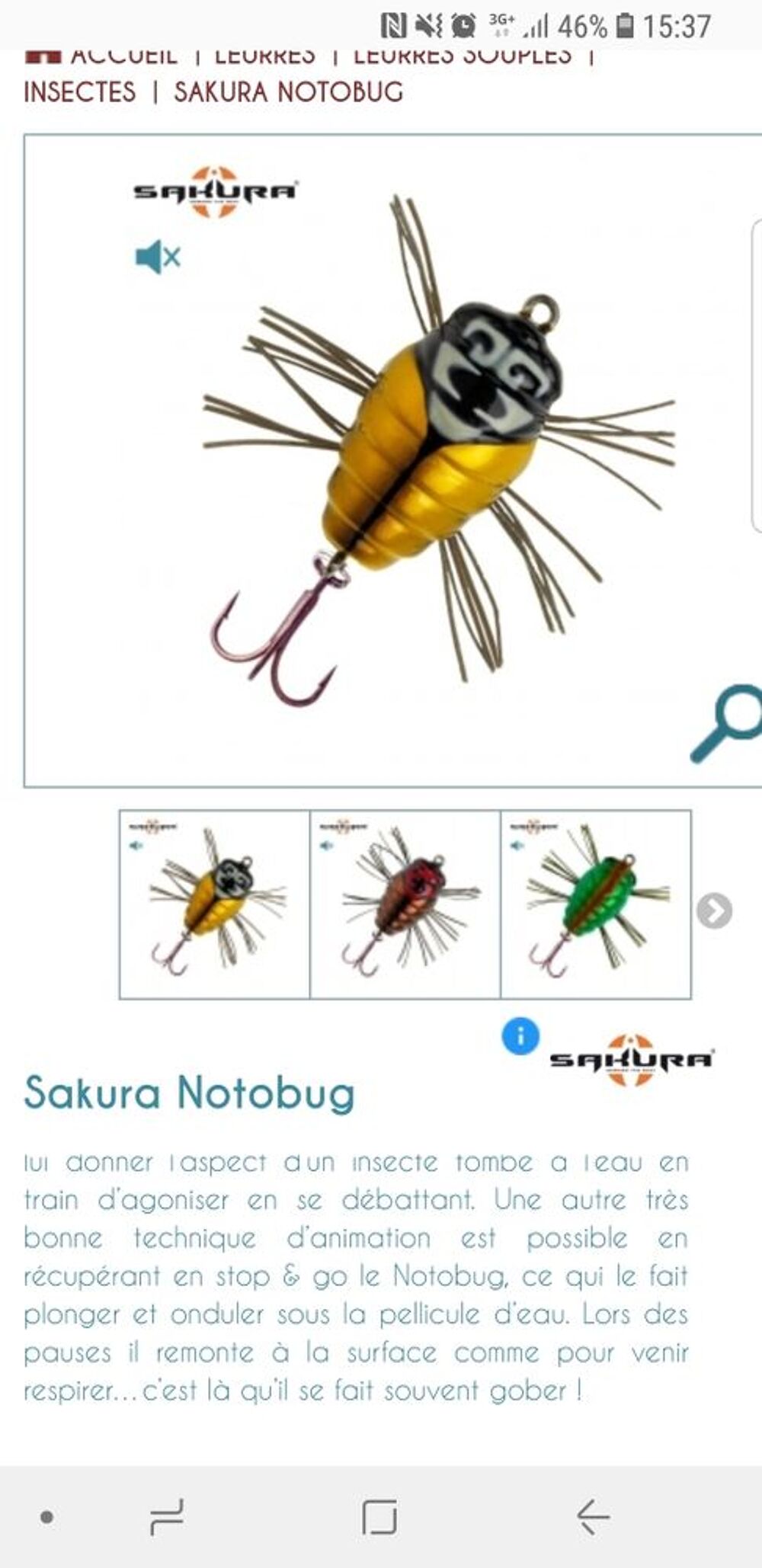 leurre p&ecirc;che notobug 30F Sports