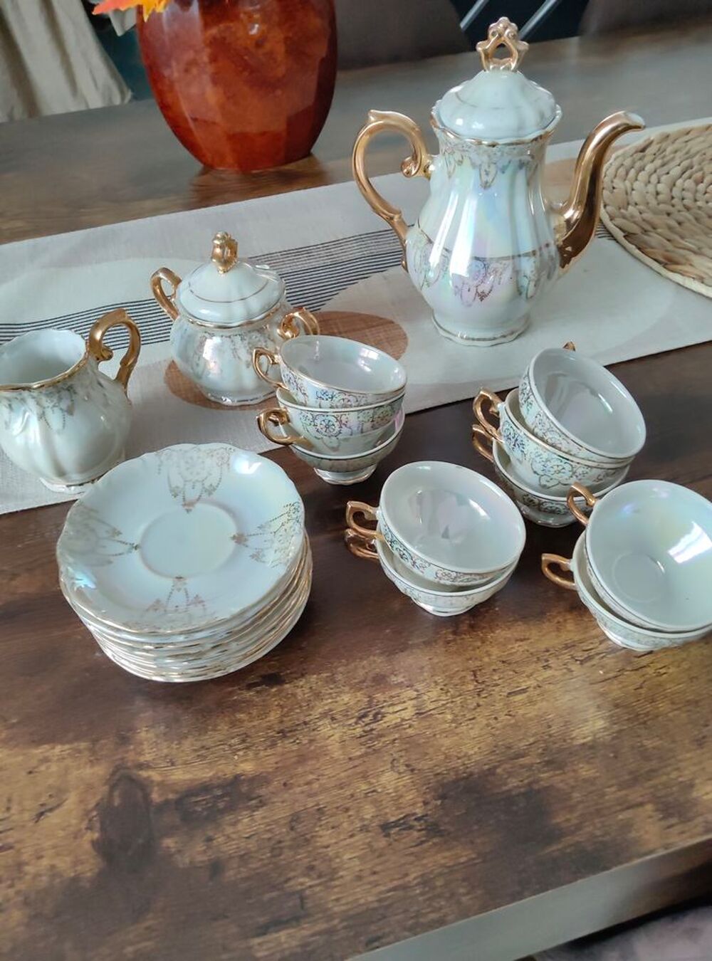 Service caf&eacute; vintage porcelaine italienne Décoration