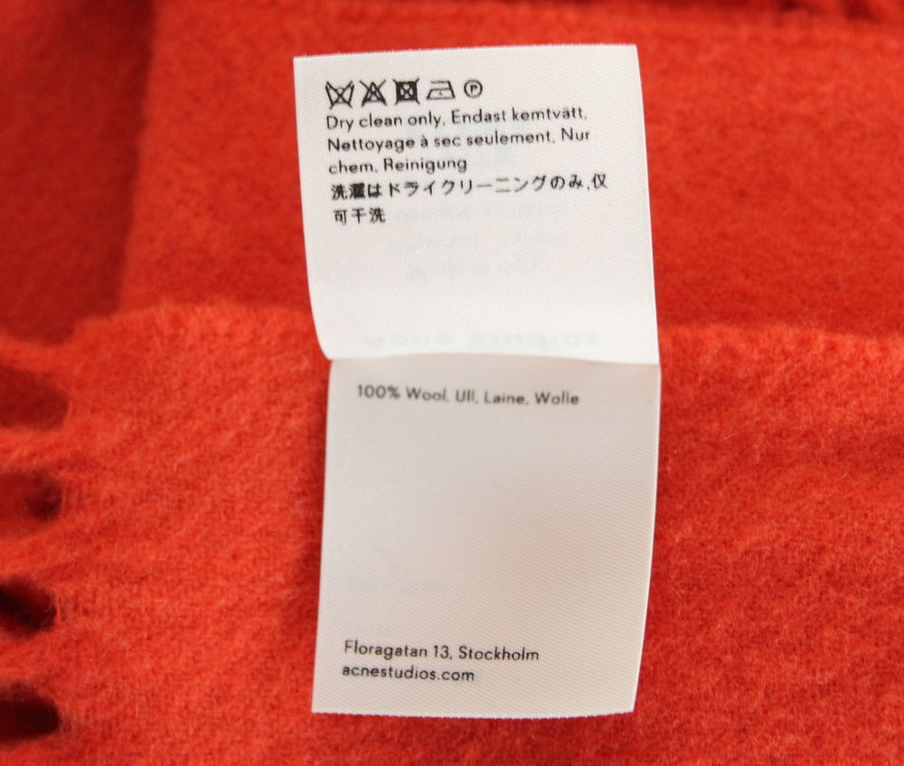 Echarpe laine orange ACNE STUDIOS Vêtements