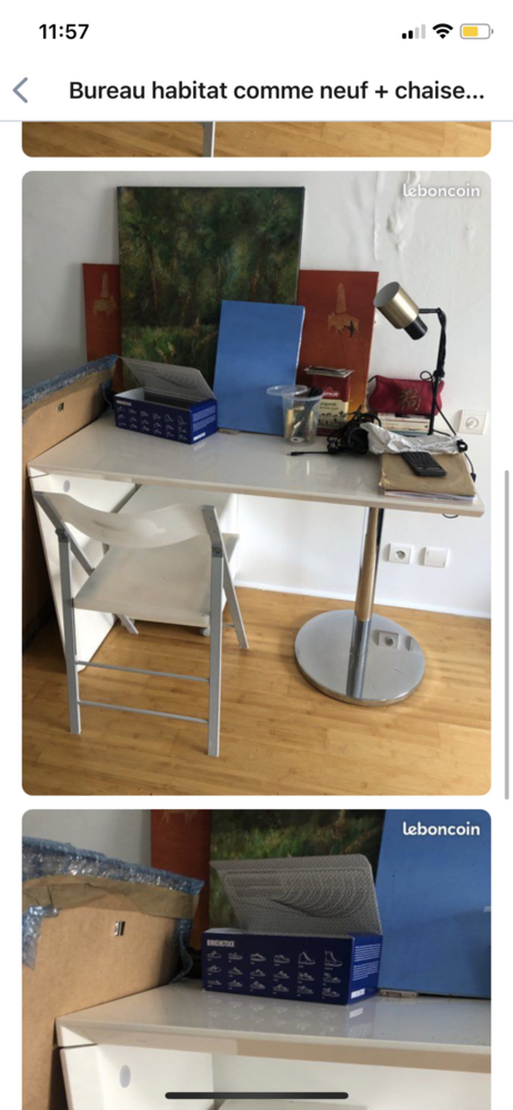 Bureau habitat avec chaise et carr&eacute; de rangement Meubles