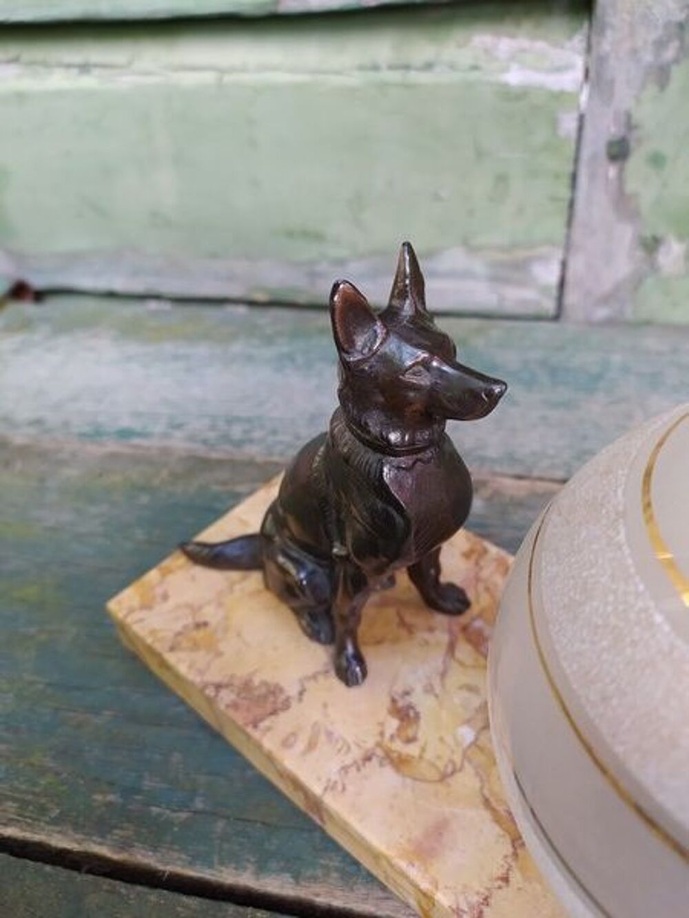Lampe Art D&eacute;co Chien Berger Allemand 
