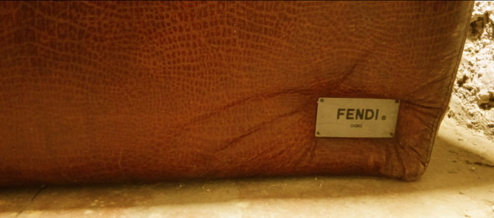  Pouf Fendi casa cuir croco 120cm Meubles