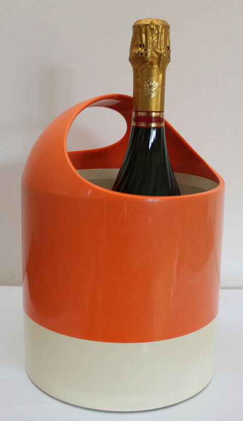 Panier corbeille orange et blanc époque Knoll 50 Paris 14 (75)