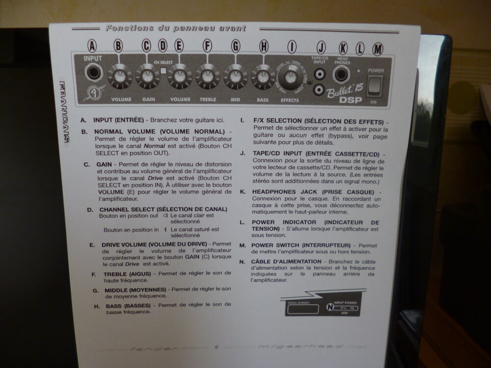 Ampli FENDER " Bullet 15" Audio et hifi